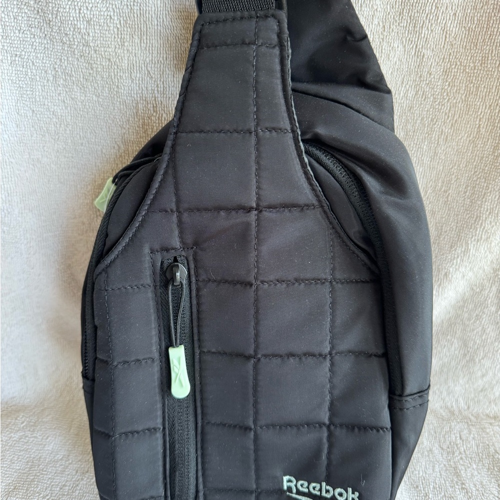 Reebok Black Quilted Sling Bag
